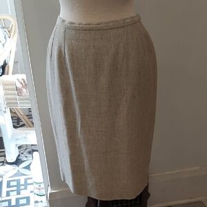 Vintage SYNONYME Georges RECH OAT LINEN Pencil SKIRT MADE IN FRANCE SZ 40 8